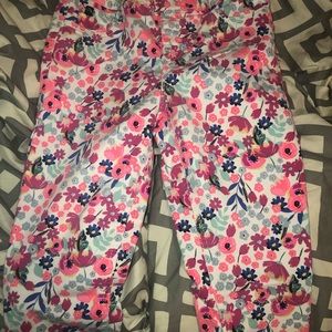 Pink floral jeggings